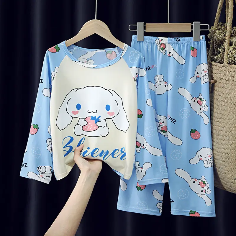 Bộ Đồ Ngủ Dài Tay Hoạt Hình Dễ Thương, Phong Cách Hàn Quốc, Thích Hợp Cho Mùa Xuân Và Mùa Thu, Phù Hợp Với Bé Gái Và Bé Trai Mỏng, Thích Hợp Cho Mùa Hè Và Thanh Thiếu Niên 1