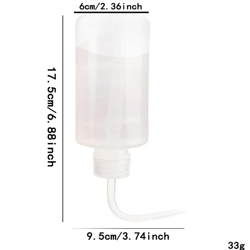 250ml Plastic Empty Bottle, 1 Count Wash Squeeze Bottle with Bent Nozzle for Eyelash Cleaning, Plant Watering Bottle for Indoor and Outdoor 5