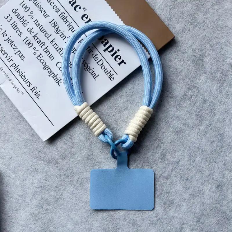 Product Introduction of Dopamine short mobile phone lashings Double head bold color mobile phone gasket anti-loss hand-woven wrist rope 6