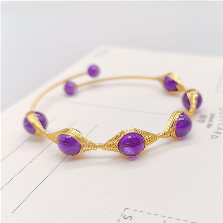 Product Introduction of Vòng Tay Thủ Công Chính Hãng Dành Cho Phụ Nữ, Vòng Tay Amethyst Tự Nhiên, Thiết Kế Dệt, Với Mắt Quỷ Hành Tinh, Thời Trang, Vòng Tay Tươi Mới 5
