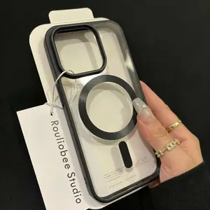 RKU Casing Ponsel Soft Shell Canggih Ultra Tipis Transparan Penyerapan Magnetis Kompatibel Dengan iPhone11/12/13/14/15/16PRO/MAX Plus Shell Pelindung Penutup Soft Shell