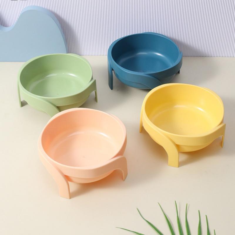 Bát Cho Mèo, Cao, Làm Bằng Nhựa, Chống Va Đập, Có Bảo Vệ Cổ, Thích Hợp Cho Thú Cưng, Phong Cách Morandi, Bát Cho Chó, Dung Tích Lớn, Thích Hợp Cho Cho Ăn Chó, Đồ Dùng Thú Cưng Mèo 2