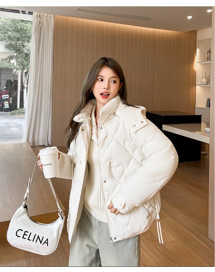 Product Introduction of Fashion Short Cotton-Padded Coat for Women Autumn and Winter New 2024 Korean Style Solid Color with Match Cotton Coat Jacket Thickened Padded Jacket Outer Wear 23