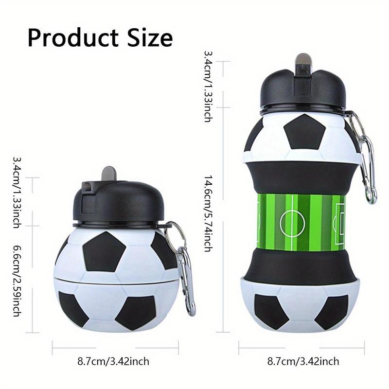 Soccer Ball Design Water Bottle, 1 Count Sports Water Bottle with Lid & Chain, Sports Drinking Cup for Outdoor Sports, Gift for Soccer Lovers, Drinkware 1