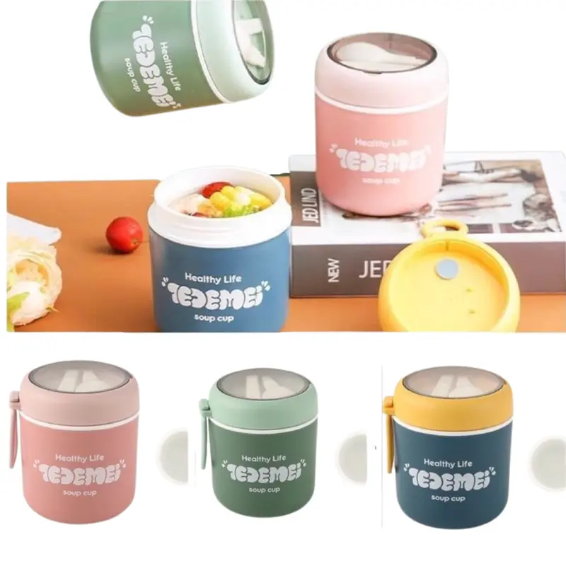 TEDEMEI TERMOS SUP KOTAK MAKAN ANAK STAINLESS LUNCHBOX SET PREMIUM RANTANG MAKAN SOUP CUP TEMPAT SUP TERMOS SUP CANGKIR Plastik Wadah 1