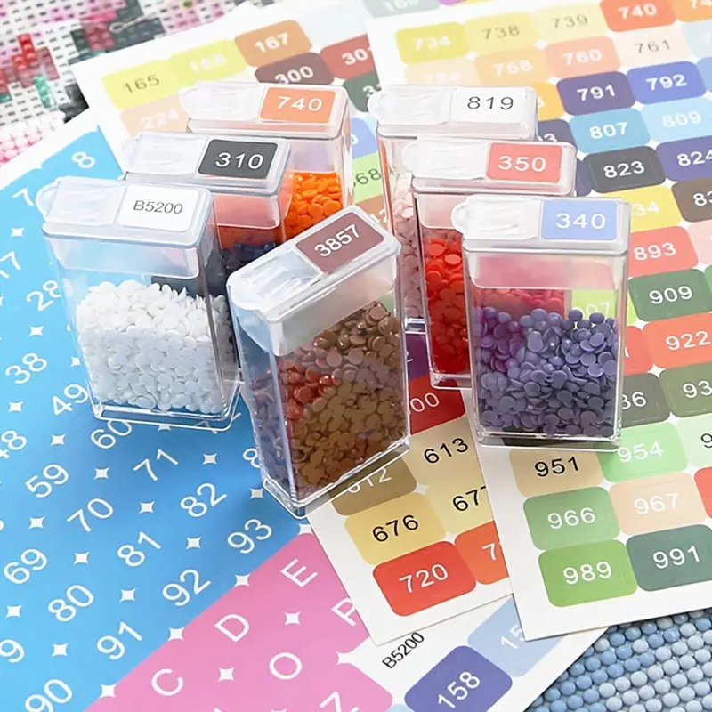 Colorful Number Stickers, 4 Sheets Colorful Number Label, DIY Sticker Accessories for Home Decoration, Diamond Art Painting Labels 3