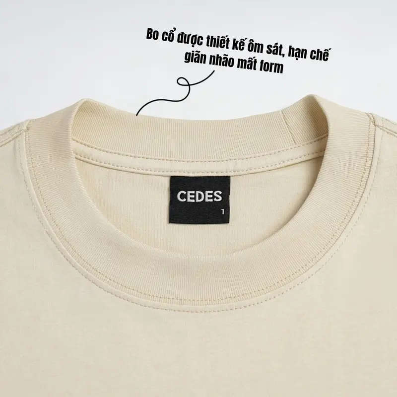 Áo Thun CEDES Unisex Form Rộng - Cedesvibe - Cotton 2 chiều co dãn 260GSM cổ tròn Menswear womenswear 5