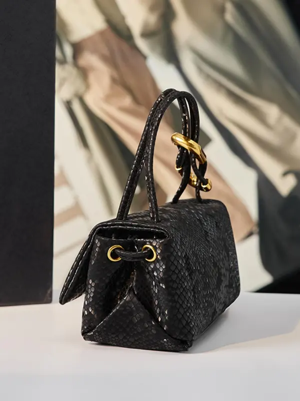 Women's Fashionable Snakeskin Embossed Handbag, Casual Versatile Shoulder Bag for Daily Used, Trendy All-match Commuter Bag 4