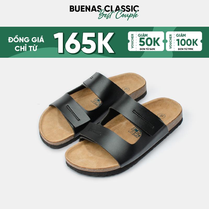 Dép đế trấu nam nữ BU04 unisex birken quai ngang Buenas - BU04