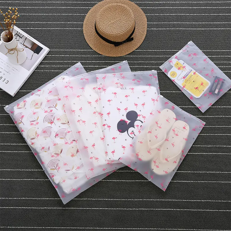 AVVET- Ziplock Karakter Travel Pouch Serbaguna Polos Zipper Motif Packaging Storage Bag Tas Penyimpanan Pakaian Zip Lock Plastik anti Air Murah Import Kantong 1