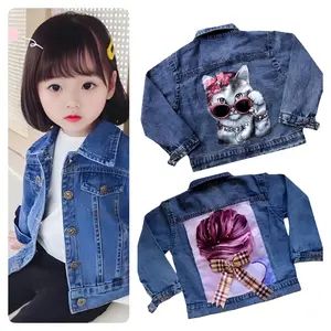 JAKET JEANS ANAK MOTIF 3D USIA 1 - 10 TAHUN laki-laki perempuan warna Snow Biru dan Snow Hitam