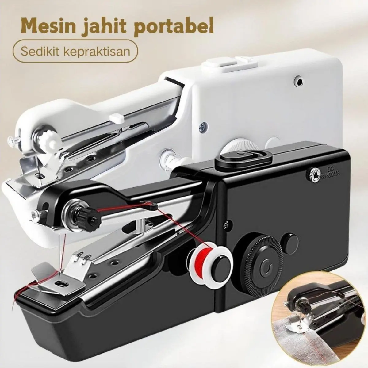 Mesin Jahit Portable Handheld Sewing Machine Mini Portabel Praktis Mudah Digunakan Cocok Untuk Memperbaiki Pakaian