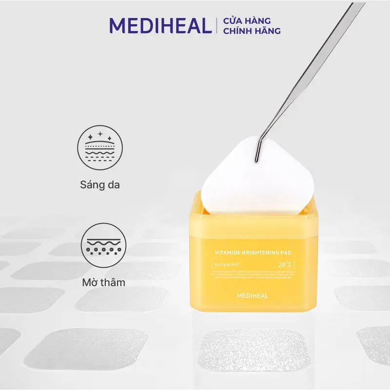 [Cơ Hội Cuối 24.05] Toner Pad MEDIHEAL Hỗ Trợ Làm Sáng Và Đều Màu Da Mediheal Vitamide Brightening Pad 180ml 100 Pads 6
