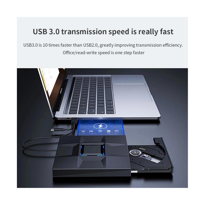 External CD and DVD Player Game Burner DVD External USB 3.0 Type C CD Writer Reader for PC Laptop Desktop 5