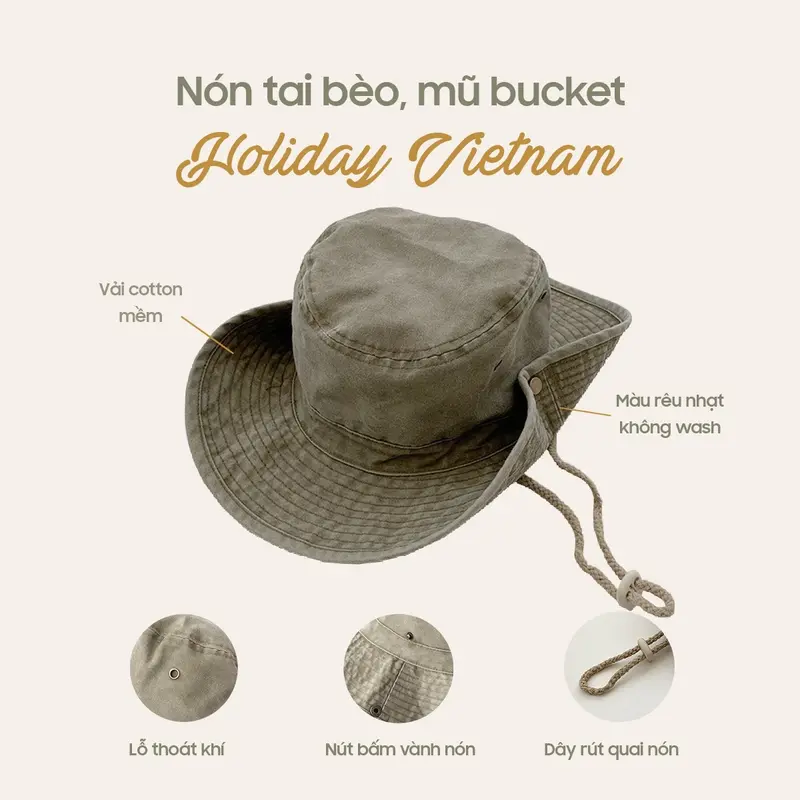 NÓN TAI BÈO (MŨ BUCKET) CAMPING PICNIC 1