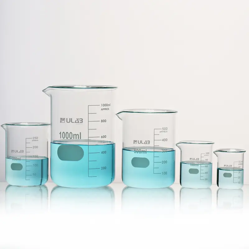 Cốc chịu nhiệt thủy tinh thí nghiệm chia vạch 50ml - 100ml - 250ml - 500ml (Beaker, Becher) 2