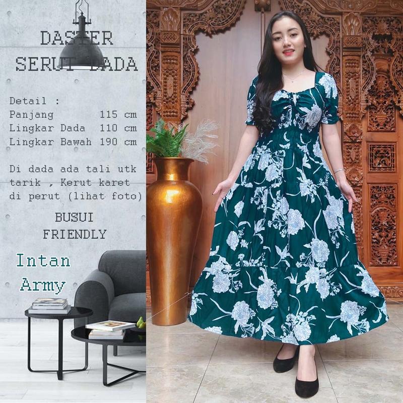 DRESS KERUT TALI DADA | DASTER BALI SANTAI KERUT KARET RAYON SUPER 3