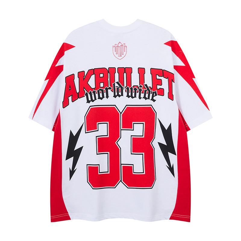 Product Introduction of AKanbullet Summer New Pure Cotton Short Sleeve T-Shirt American Style Jersey Trend Brand High-Quality Heavyweight Printed T-Shirt 6