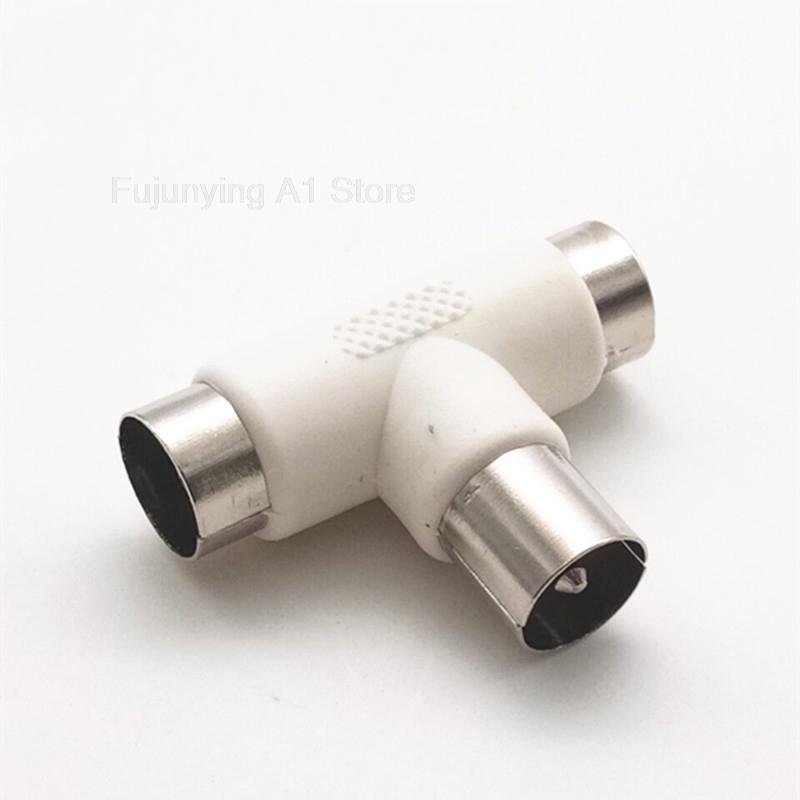 Tee Plug T-Type 2-Way TV Splitter Antenna Coaxial Cable TV Male Plug to ...
