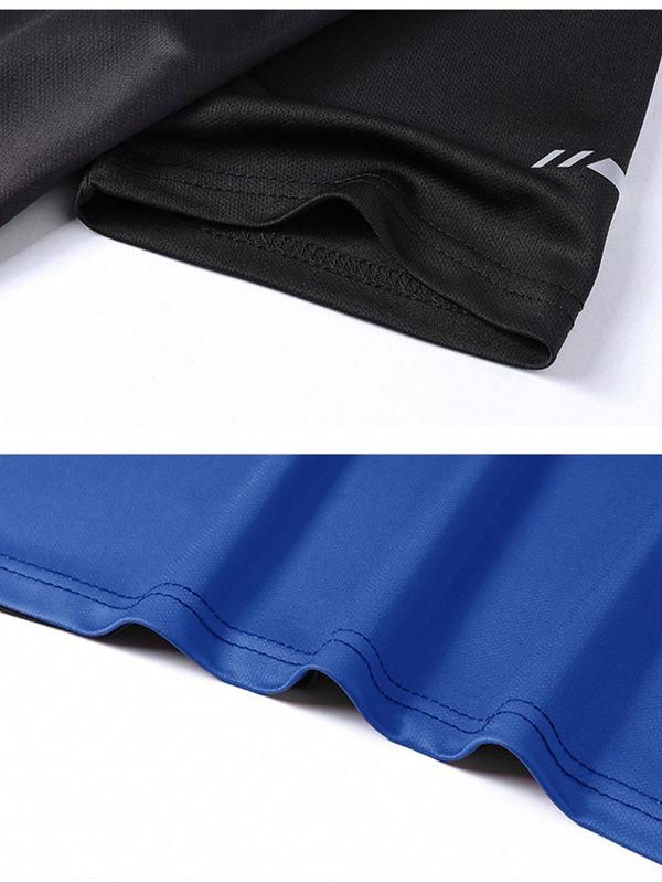 Men's Ombre Print Short Sleeve Tee, Sporty Breathable Quick Drying T-shirt for Outdoor Running Gym Training, Casual Workout Top for Daily Wear, Men's Dry Fit 3