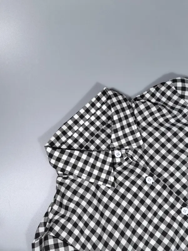 Women's Plaid Print Button Front Ruffle Hem Dress, Elegant Fashion Casual Long Sleeve Dress for Daily Outdoor Wear, Women Dress for All Seasons 5