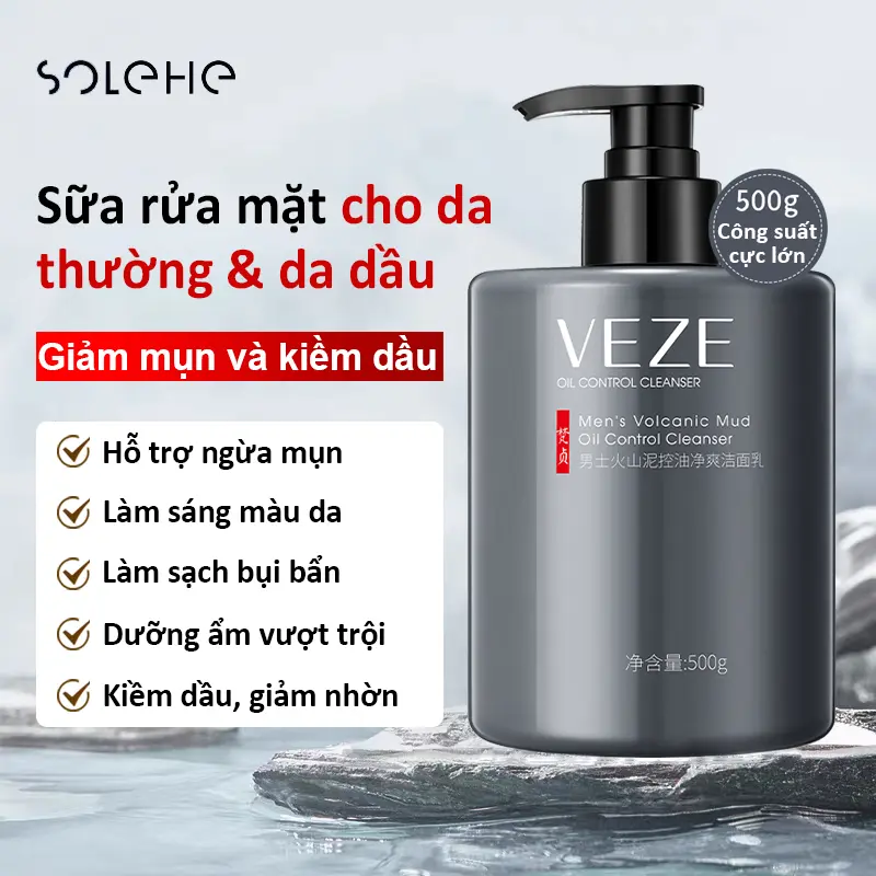 Sữa rửa mặt dành cho nam làm trắng da sạch mụn kiểm soát dầu và làm sạch sâu-500ml 2025Mẫu mới 1