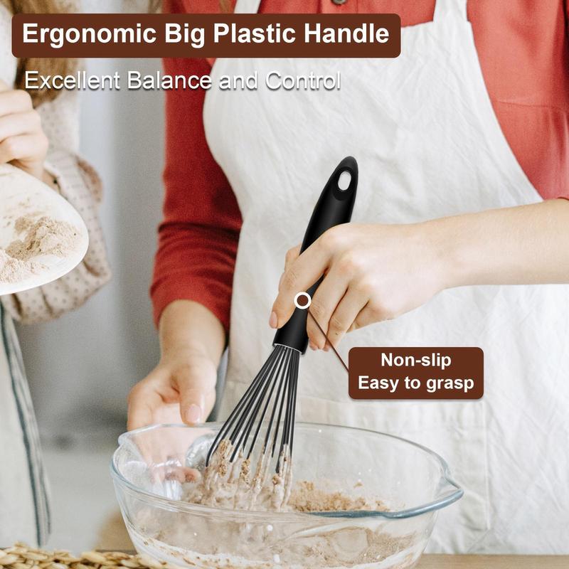 3pcs/set Manual Egg Mixer with Handle, Portable Anti-scratch Hand Egg Beater, Handheld Whisk for Butter Cream Egg Paste, Kitchenware 4