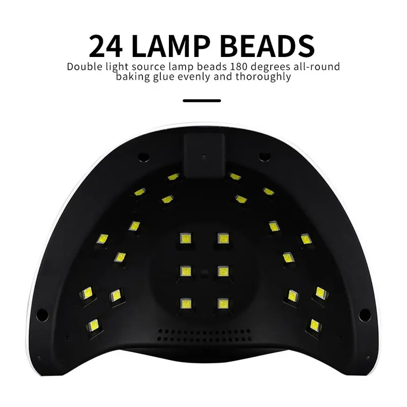 USB Charging Portable USB Nail Lamp, LED Nail Light with 24 LEDs & 4 Timer Settings, Automatic Sensor Nail Lamp for Nail Gel Polishing, Nail Art Tool for Home & Salon Use 5