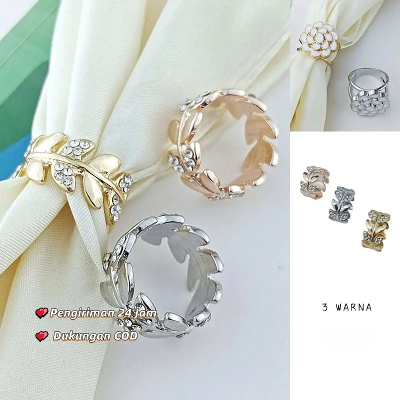 Scarf Clip Renda Berlubang Premium untuk Wanita  Kait Segi Empat Serbaguna, Aksesoris Fashion Hijab & Busana