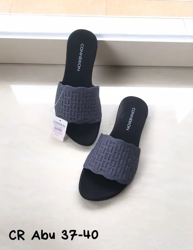 SANDAL CR WANITA/SANDAL TERBARU/SANDAL SLOP/SANDAL RAJUT/SANDAL CR SLOP RAJUT SANDAL SLOP WANITA Tanpa Hak Merah 4