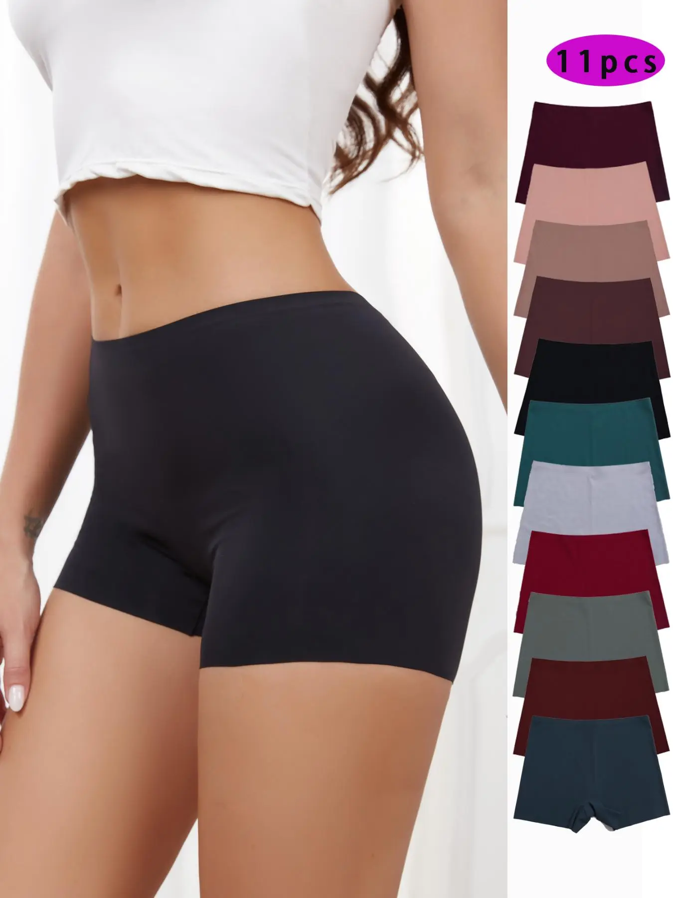 Women's Solid Color Boyshorts, Soft Comfy Breathable Seamless Panty for Daily Wear, Women's Underwear for All Seasons, Underwear for Women