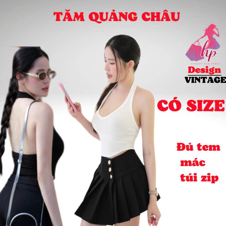 Áo croptop cổ yếm không mút body, áo kiểu nữ tà bầu thun co giãn mùa hè mùa đen trắng sang chảnh G907 Women Nhung