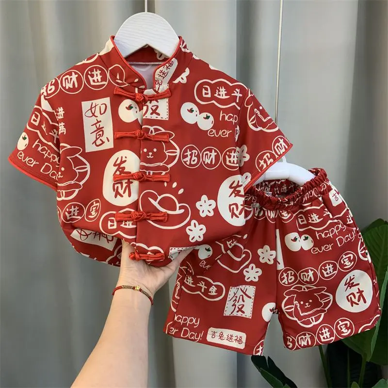 Hanfu Trẻ Em, Bộ Quần Áo Mùa Hè Cho Bé Trai, Phong Cách Trung Quốc Mới, Quần Áo Phù Hợp Với Tang Truyền Thống, Thích Hợp Cho Trẻ Em Từ 1 Tuổi, Váy Kỷ Niệm, Quần Áo Trẻ Em