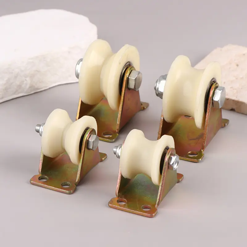 Ròng Rọc theo dõi con lăn có rãnh bằng Nylon, V / U, với giá đỡ, Ròng rọc nặng, thích hợp cho cửa có rãnh, có kích thước 30mm và 50mm, có gót trượt 1