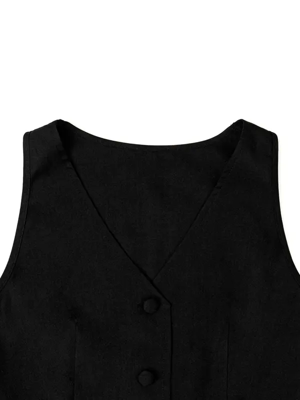 Women's Colorblock Deep V Neck Dress, Casual Sleeveless A Line Dress for Summer, Women's Clothing for Daily Wear 3