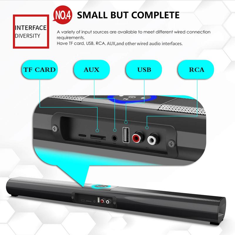 Product Introduction of 3D Wireless Audio Speaker, Compact Household Sleek Line Design BT Speaker With Remote Control For Computer TV, Stocking Fillers Gift 10