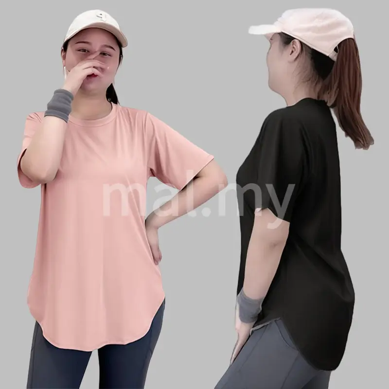 [XYX] 40-120kg elastic jersey tops Muslimah sports shirts long sleeve loose cutting women sport hiking yoga fitness netball stettable shirt short sleeve loose cut quick dry T-shirt