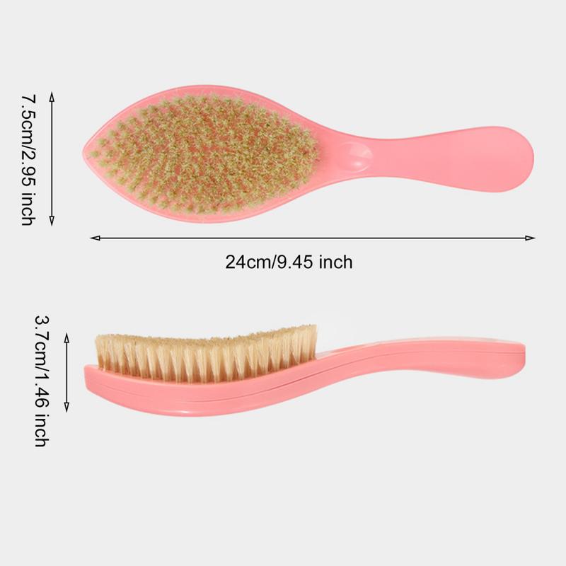 shengder- Curved Design Beard Brush Long Handle Beard Brush Wave Beard Straightener Brush for Men Ergonomic Handle Nylon Boar Bristle Home Salon Grooming Tool Mustache Styling 8