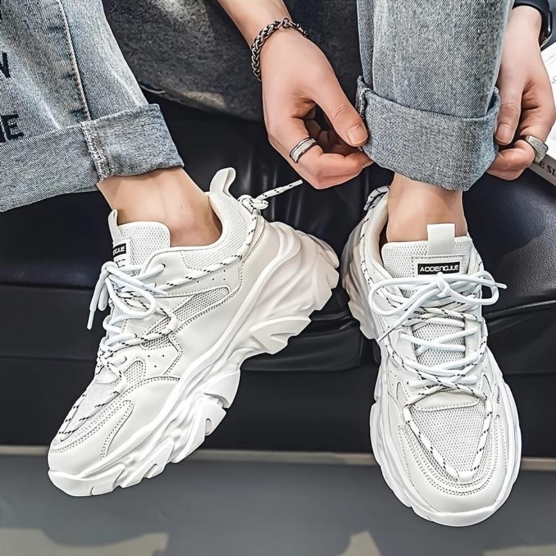 Product Introduction of 2025 New Arrival Men'S Versatile Sports & Casual Sneakers - Mesh High-Top Running Shoes with Stylish Lace-Up Design, Thick Sole for Outdoor Activities & Everyday Wear, Casual Footwear | Trendy Sneakers | Comfortable Footwear 7