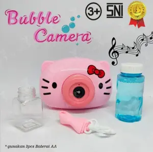 Mainan bubble Camera Bubble kamera | gelembung bubble kamera lampu dan musik hello kitty