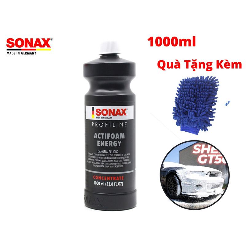 Nước Rửa Xe Bọt Tuyết Sonax Profiline Active Foam Energy 1000ml Tặng Bao Tay Rửa Xe 618300