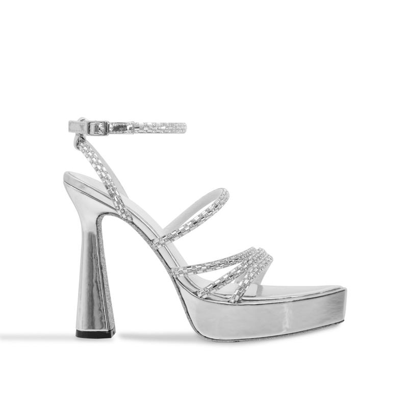 AL83 - Sadal  ALEX SARA Mũi Nhọn Gót cao 13cm Dây Đính Đá Quai Chéo Đế Đúp Nữ DéP Nữ DéP Shoes GiàY