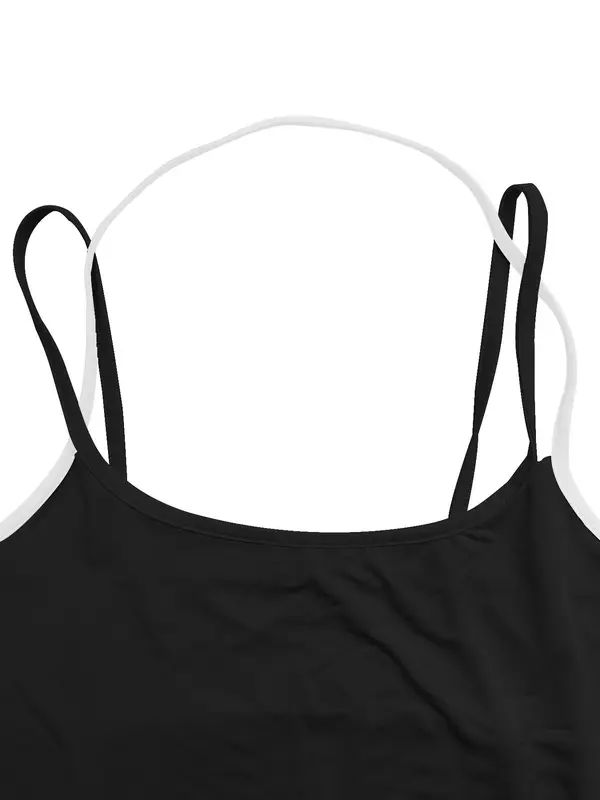 Women's 2 in 1 Crop Cami Top, Casual Spaghetti Strap Cropped Top for Summer, Ladies Clothes for Daily Wear 6