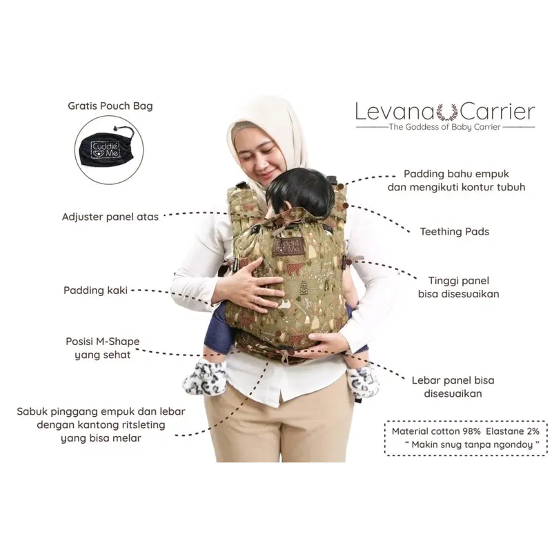 (PILIH BONUS) Gendongan depan cuddle me levana carrier 6