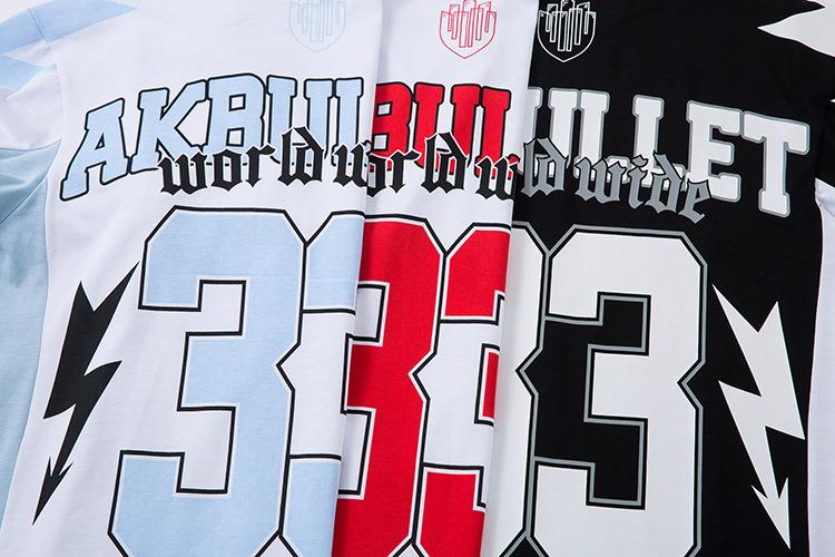 Product Introduction of AKanbullet Summer New Pure Cotton Short Sleeve T-Shirt American Style Jersey Trend Brand High-Quality Heavyweight Printed T-Shirt 14