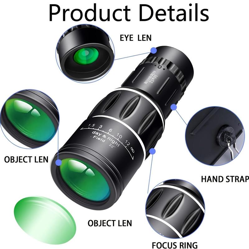 Portable HD Monocular Telescope, 16x52 High Power Compact Monocular Telescope For Bird Watching, Hiking, Concerts, Travel, Small and Lightweight Telescopes 2