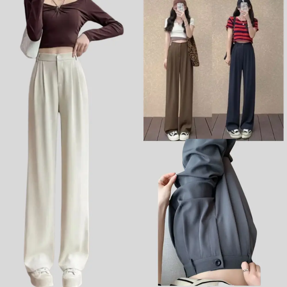 [M096] Quần ống suông cạp cao chất GOLD loại đẹp form đứng Chất Mềm Mát Nữ Pants Ong Women
