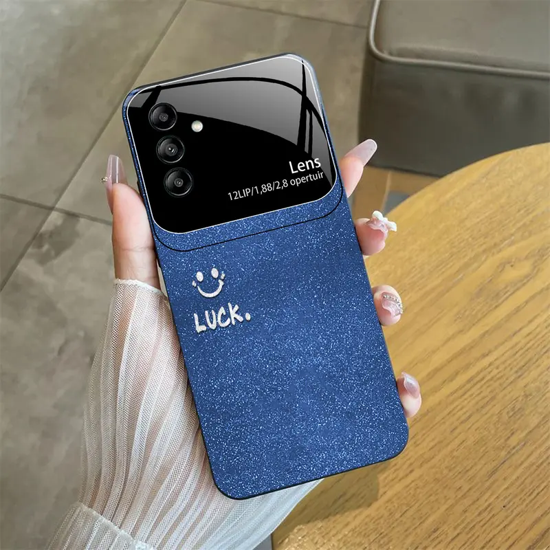 Casing cocok untuk Galaxy A55 5g,Casing ponsel kaca bermotif senyum-THYN-885 3