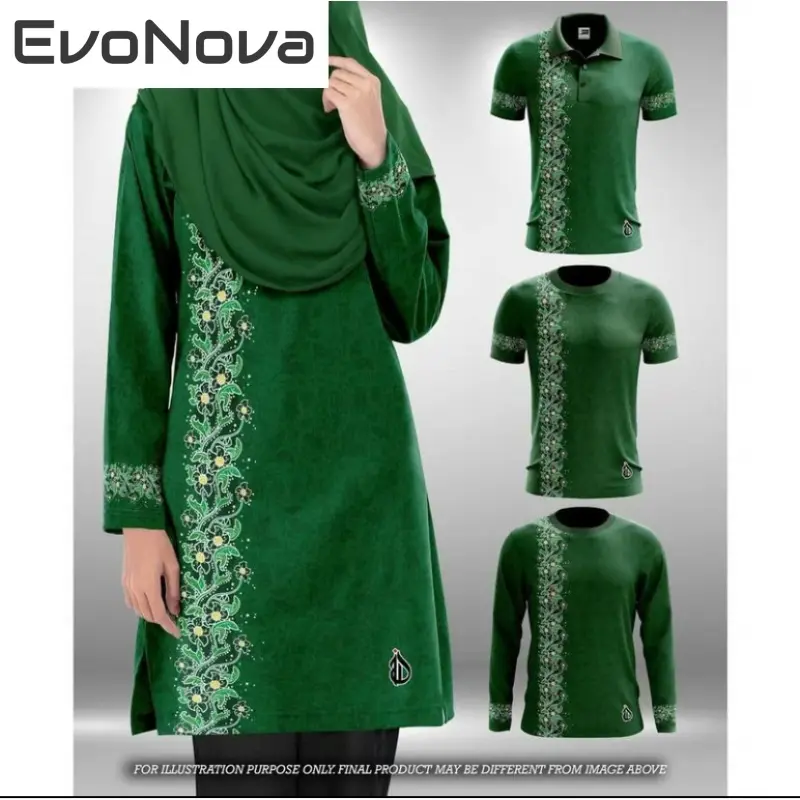 EvoNova 2025 Muslimah New Design Leisure Fashion men and women Cartoon custom made Tshirt Jersey color OOTD Streetwear Promotion cheap POLO quality Baju