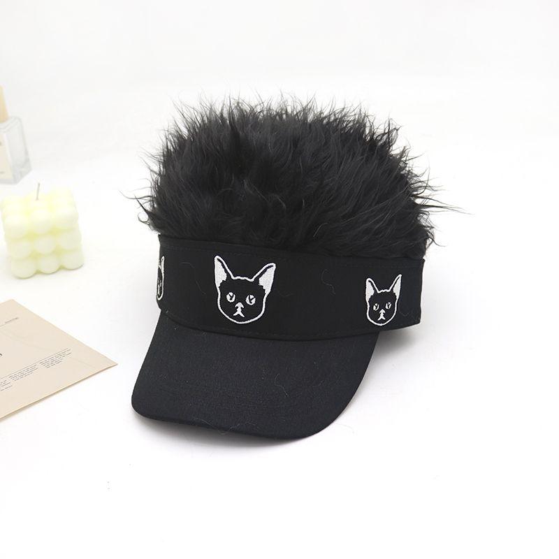 Product Introduction of 2024 Spring, Autumn and Winter Peaked Baseball Cap Men's and Women's Sun Hats Adult Wig One-Piece Hat Hip Hop Cool Funny Cap 3